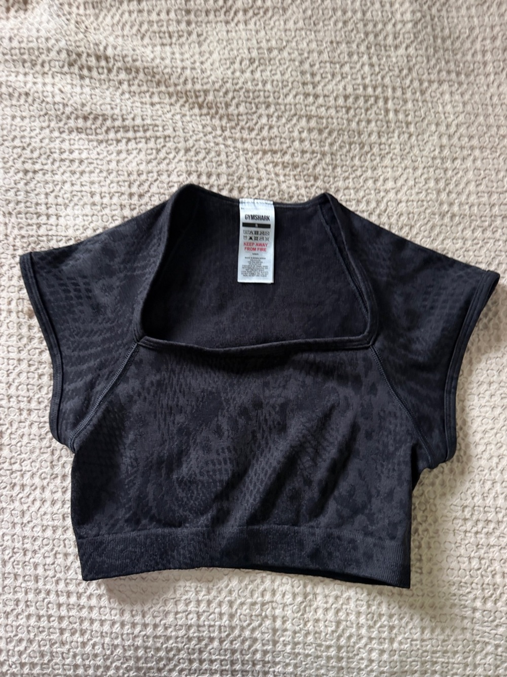Gymshark Black Seamless Square-Neck Crop Top